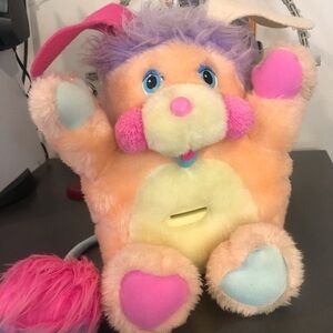 Vintage 80s POPPLES PENNY POPPLE PLUSH COIN FUN BANK 1986